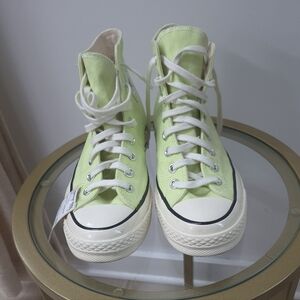 Converse Light Green High-Tops with White Accents